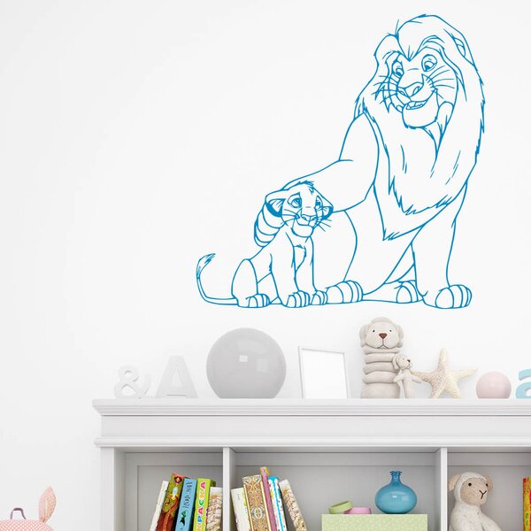 Živá Zeď Samolepka Mufasa a Simba Lví král Barva: černá