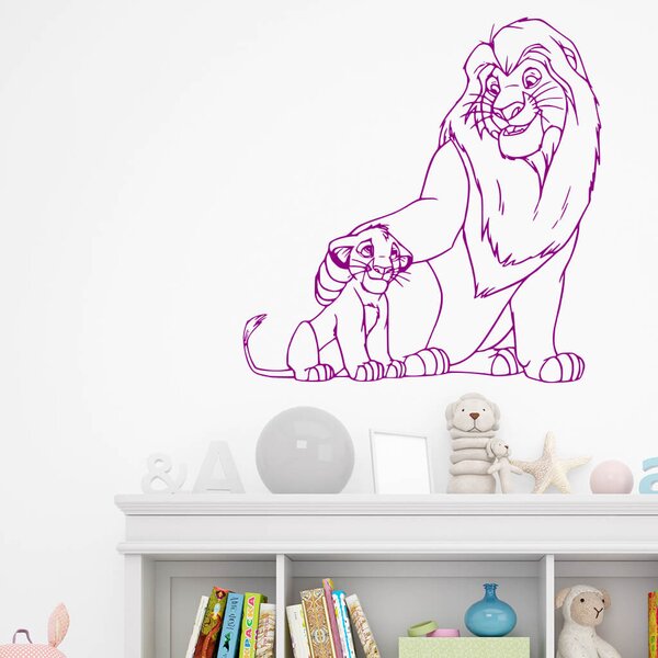 Živá Zeď Samolepka Mufasa a Simba Lví král Barva: černá