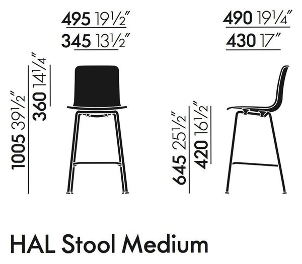 Vitra designové barové židle Hal RE Stool Medium