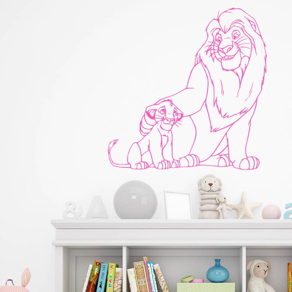 Živá Zeď Samolepka Mufasa a Simba Lví král Barva: černá