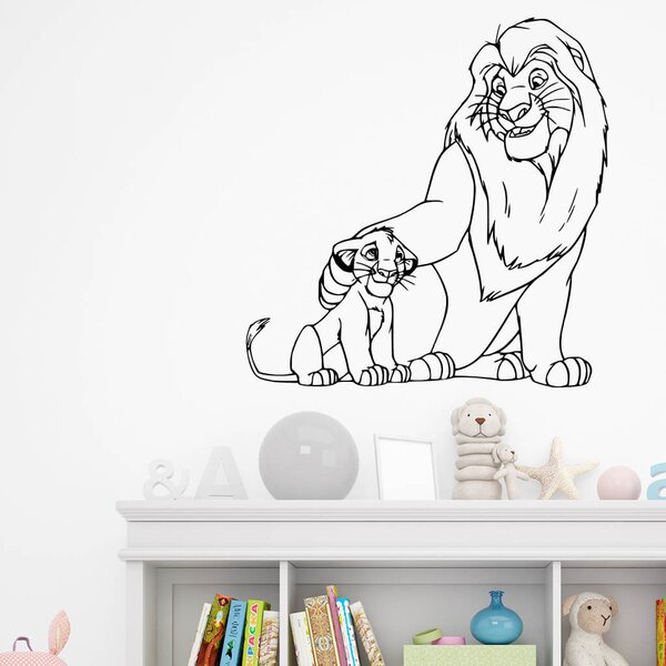 Živá Zeď Samolepka Mufasa a Simba Lví král Barva: černá