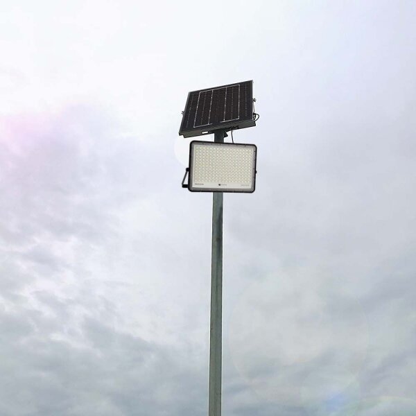 LED Venkovní solární reflektor LED/30W/3,2V 4000K černá + DO