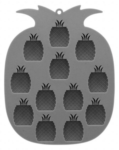 Forma na led ze silikonu FORSI ve tvaru ananasu šedá 14x18 cm Homla