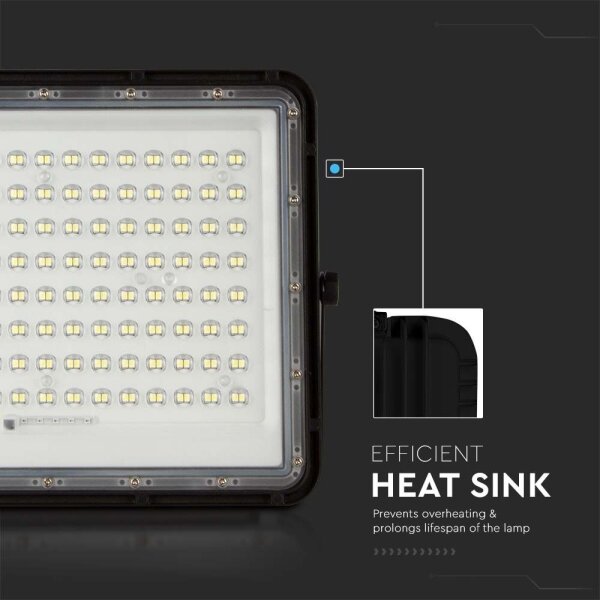 LED Venkovní solární reflektor LED/20W/3,2V 6400K černá + DO