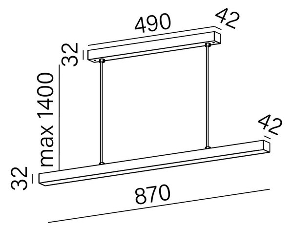 AQform závěsná svítidla Set Raw mini LED Suspended (87 cm)