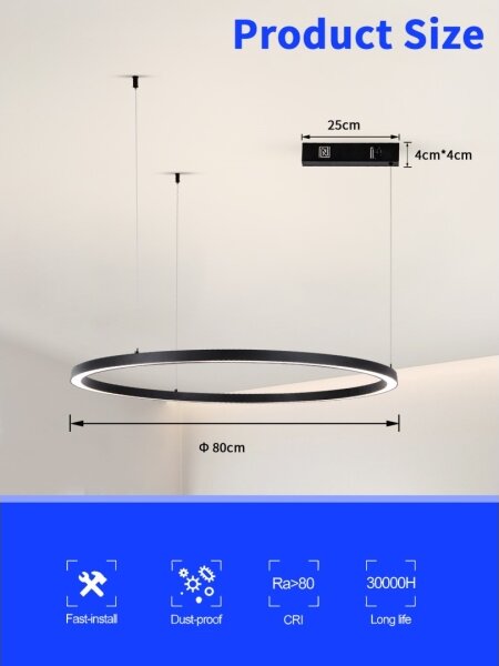 Immax NEO 07215L-LED Stmívatelný lustr na lanku FINO 60W/230V 80cm černá Tuya+DO