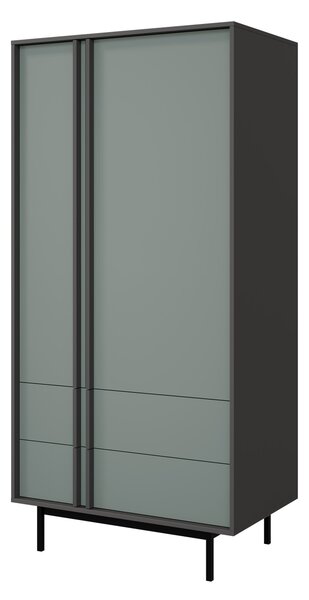 Šatní skříň Wektus 2D2S WK01, Barva: antracit / dub olejovaný 5903211424823
