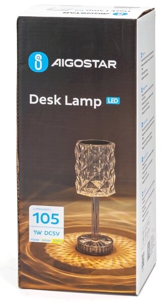 Aigostar- LED Stmívatelná nabíjecí lampa LED/1W/5V 2700/4000/6500K 1800mAh 26 cm