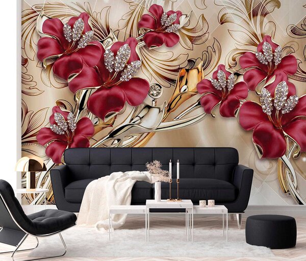 Fototapeta Elegantní květinový design se složitými detaily, 3D květinové fototapety, Populární fototapety, u70604 - Tapeko.co.cz