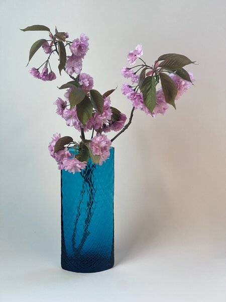 Skloglass Ručně foukaná váza LILIE 300mm Aquamarine Barvy: Aquamarine