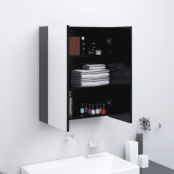 Koupelnová skříňka se zrcadlem 60 x 15 x 75 cm MDF antracitová