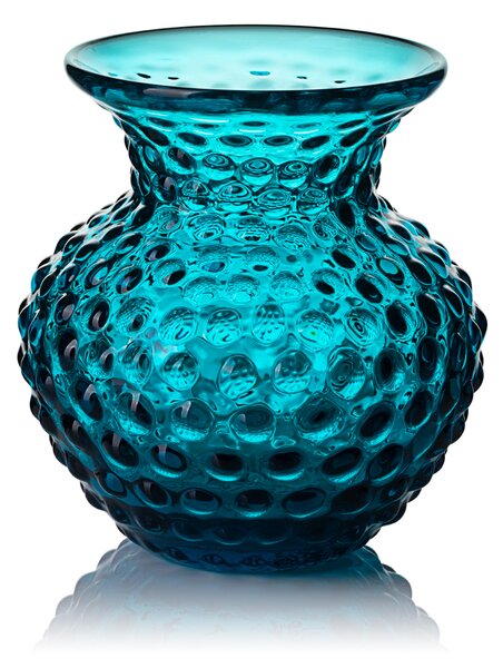 Skloglass Ručně foukaná vázička Lobelka 13cm Aquamarine Velikost: 13cm