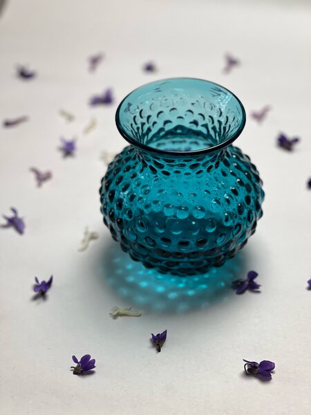 Skloglass Ručně foukaná vázička Lobelka 11cm Aquamarine Velikost: 11cm