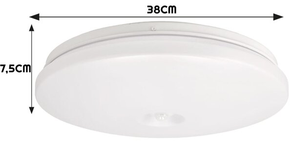 ECOLIGHT LED stropní svítidlo 24W IP44 PIR neutrální bílá