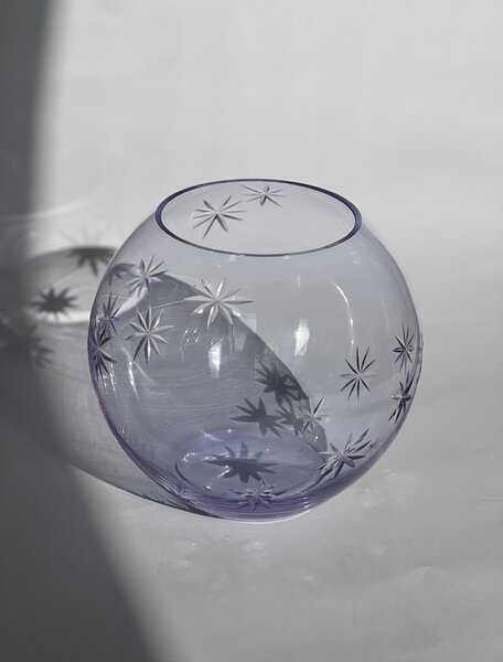 Skloglass Hvězdná váza KOULE 180mm Barvy: Fialová