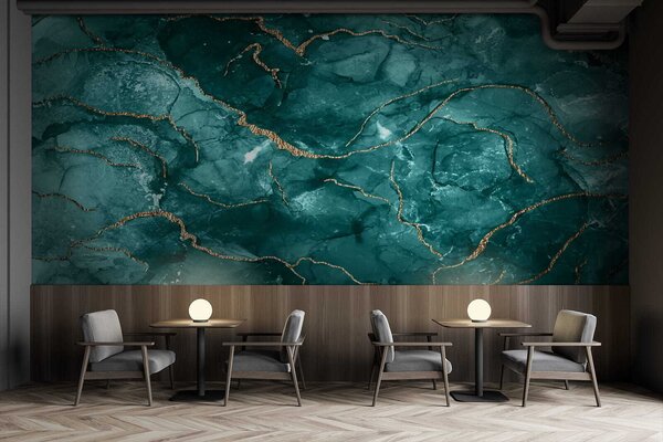 Fototapeta Elegantní design v barvě teal a s teplými akcenty, Mramorové fototapety, Populární fototapety, u70782 - Tapeko.co.cz