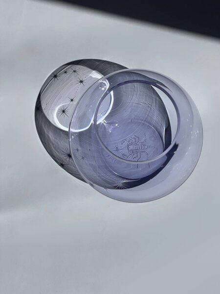 Skloglass Horoskop Váza 180mm ŠTÍR Barvy: Křišťál