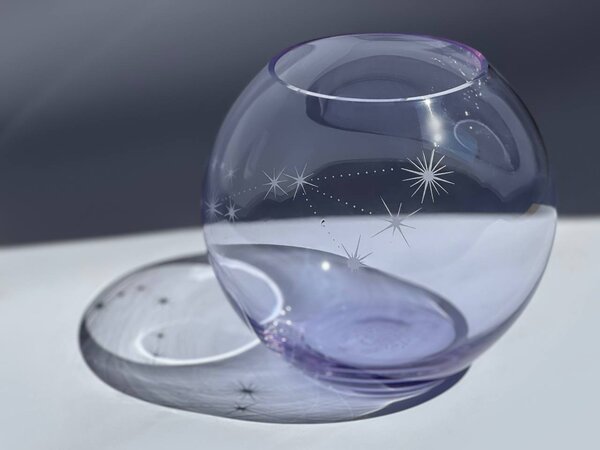 Skloglass Horoskop Váza 180mm ŠTÍR Barvy: Křišťál