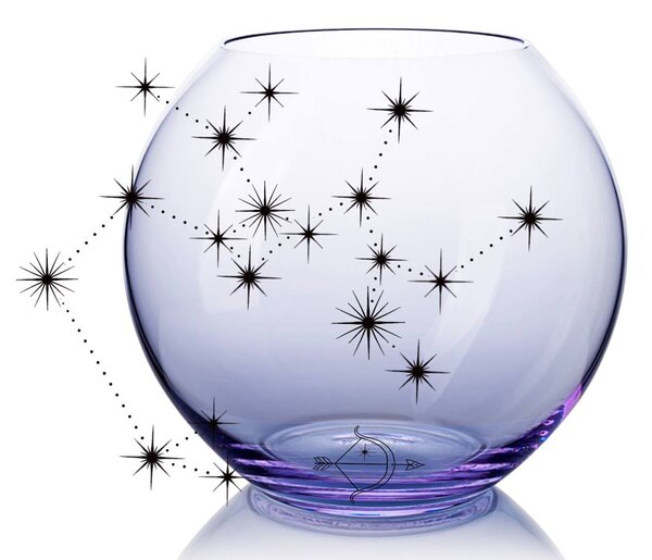 Skloglass Horoskop Váza 150mm STŘELEC Barvy: Křišťál