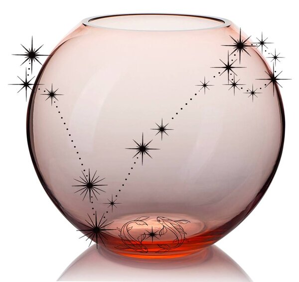Skloglass Horoskop Váza 150mm RYBY Barvy: Křišťál
