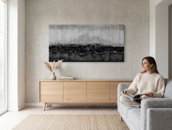 Malovaný obraz na stěnu ABSTRAKT 1 díl 120x60 cm - 120×60 cm / Klasický 2 cm