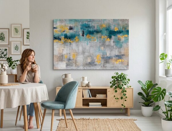 Malovaný obraz na stěnu ABSTRAKT 1 díl 120x80 cm - 120×80 cm / Klasický 2 cm
