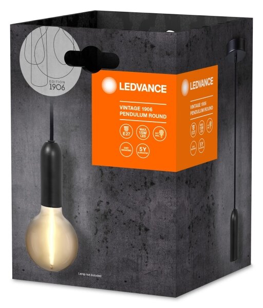 Ledvance - Lustr na lanku PENDULUM ROUND 1xE27/15W/230V černá