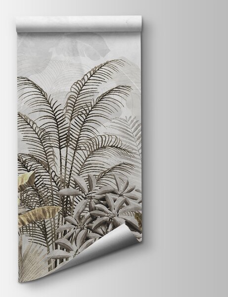 Fototapeta Tropické listy v jemné siluetě, Designové fototapety na zeď, Populární fototapety, u71284 - Tapeko.co.cz