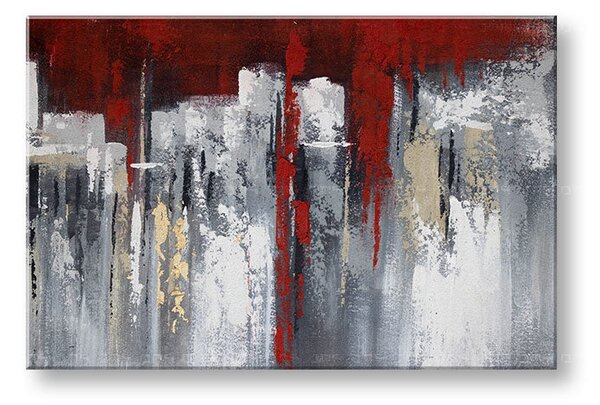 Malovaný obraz na stěnu ABSTRAKT 1 díl 90x60 cm - 90×60 cm / Klasický 2 cm
