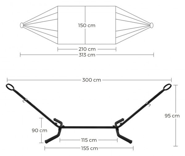 Houpací síť se stojanem GHS001M01