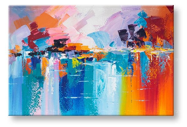 Malovaný obraz na stěnu ABSTRAKT 1 díl 90x60 cm - 90×60 cm / Klasický 2 cm