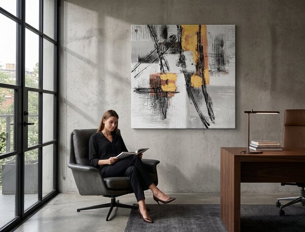 Malovaný obraz na stěnu ABSTRAKT 1 díl - 60x60 cm - 60×60 cm / Klasický 2 cm