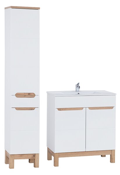 Comad Set koupelnového nábytku Bali White 80 bílá lesk (3 kusy nábytku)