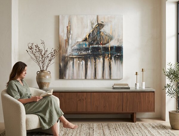 Malovaný obraz na stěnu ABSTRAKT 1 díl - 100x100 cm - 100×100 cm / Klasický 2 cm