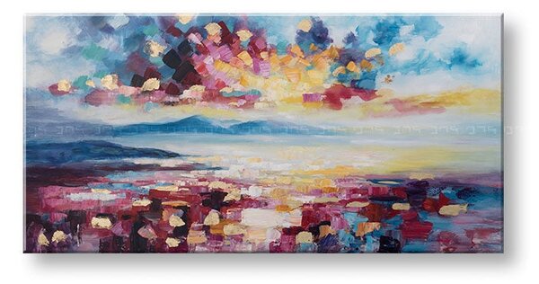 Malovaný obraz na stěnu ABSTRAKT 1 díl - 140x70 cm - 140×70 cm / Klasický 2 cm