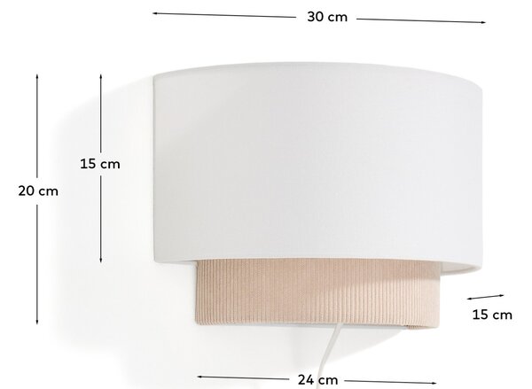 Kave Home Béžové nástěnné světlo Bianella 30 cm