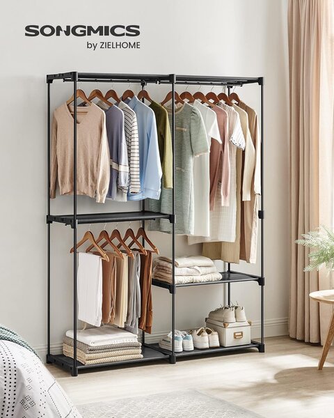 SONGMICS Otevřená šatní skříň Garment černá