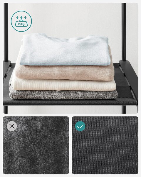 SONGMICS Otevřená šatní skříň Garment černá