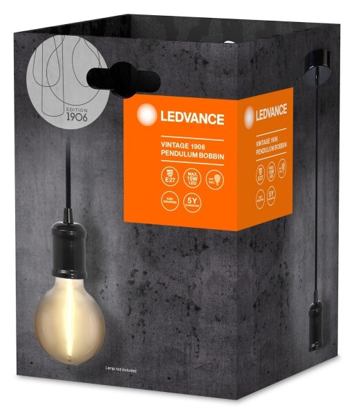 Ledvance - Lustr na lanku PENDULUM ROBBIN 1xE27/15W/230V černá