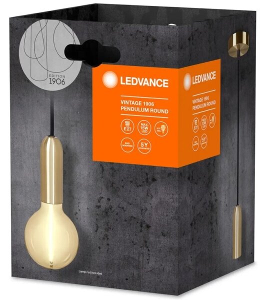 Ledvance - Lustr na lanku PENDULUM ROUND 1xE27/15W/230V zlatá