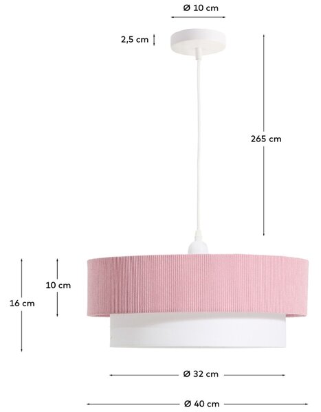 Kave Home Růžové závěsné světlo Bianella 40 cm