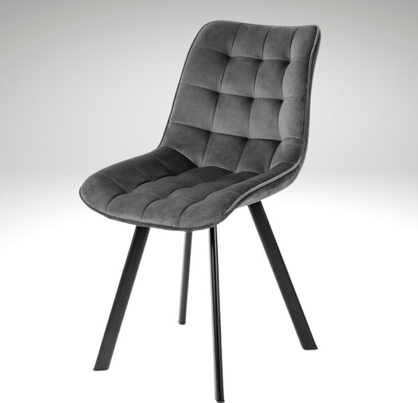 Vikio Jídelní set pro 4 osoby 160x90 cm dub noha X šedá židle VJS236-4S-S