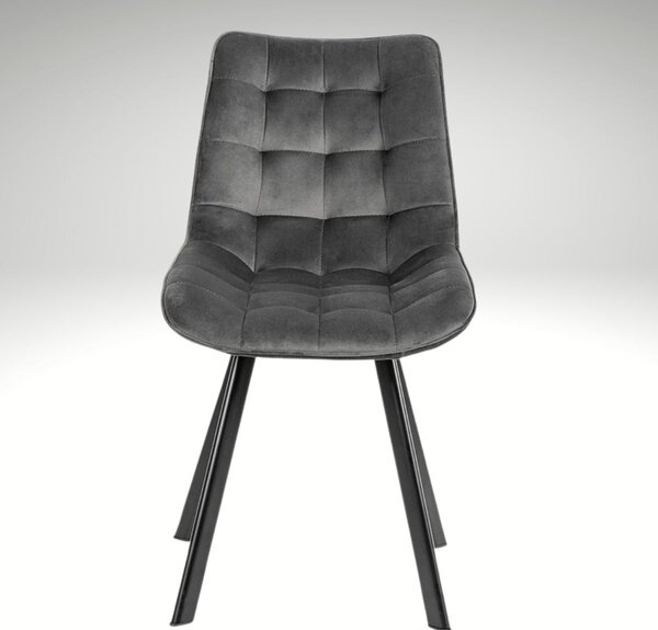 Vikio Jídelní set pro 4 osoby 160x90 cm dub noha X šedá židle VJS236-4S-S