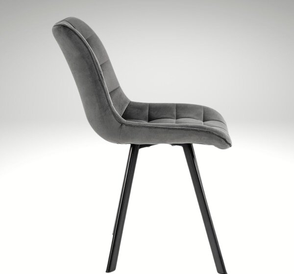 Vikio Jídelní set pro 4 osoby 160x90 cm dub noha X šedá židle VJS236-4S-S