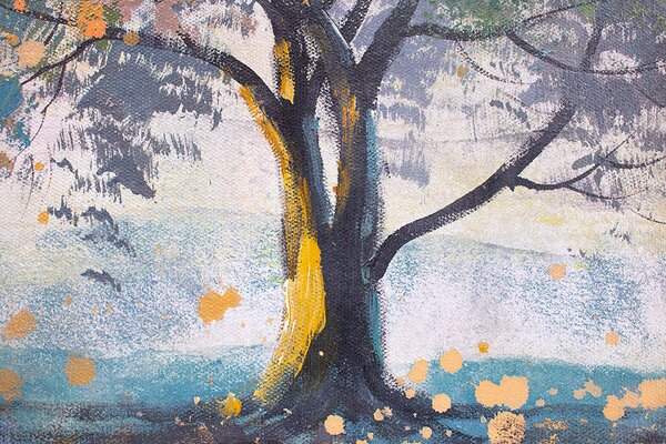 Malovaný obraz na stěnu STROM 1 díl - 120x50 cm - 120×50 cm / Klasický 2 cm
