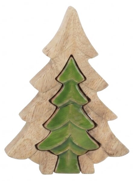 Vánoční dekorace 3D GREEN TREE 19,5 cm - více barev Barva: Světle zelená