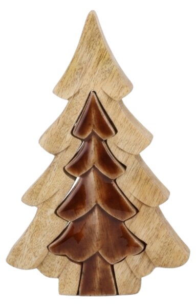 Vánoční dekorace 3D BROWN TREE 19,5 cm - více barev Barva: Tmavě hnědá