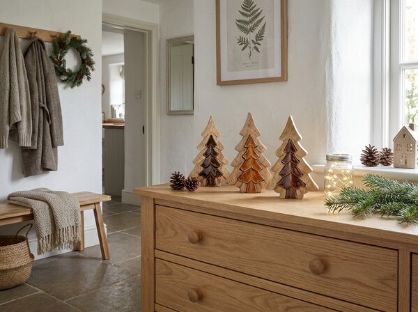 Vánoční dekorace 3D BROWN TREE 19,5 cm - více barev Barva: Tmavě hnědá