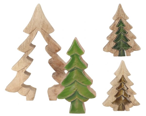 Vánoční dekorace 3D GREEN TREE 19,5 cm - více barev Barva: Světle zelená