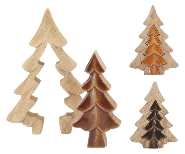 Vánoční dekorace 3D BROWN TREE 19,5 cm - více barev Barva: Tmavě hnědá